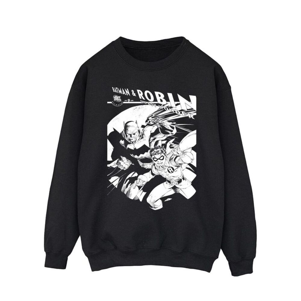 DC Comics Mens Batman And Boy Wonder Sweatshirt / Black